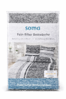 soma Biber Bettwäsche 2 teilig Bettbezug 135 x 200 cm Kopfkissenbezug 80 x 80 cm anthrazit Barock Blume