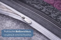 soma Biber Bettw&auml;sche 2 teilig Bettbezug 135 x 200 cm Kopfkissenbezug 80 x 80 cm Borde beere