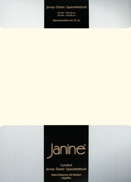 Janine Elastic-Jersey, 95% Baumwolle, 5% Elasthan Spannbettlaken SpB - 200x200 1 teilig  ELASTIC-JERSEY 5002-07-377 natur