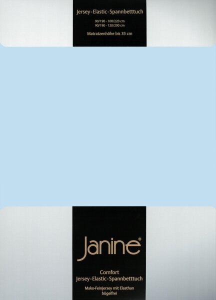Janine Elastic-Jersey, 95% Baumwolle, 5% Elasthan Spannbettlaken SpB. 100x200 1 teilig  ELASTIC-JERSEY 5002-12-380 hellblau