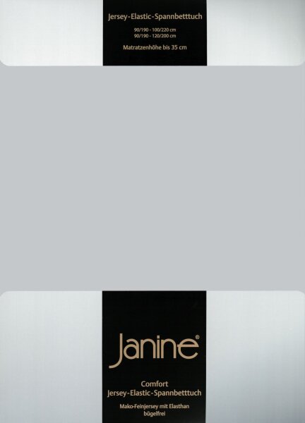 Janine Elastic-Jersey, 95% Baumwolle, 5% Elasthan Spannbettlaken SpB. 100x200 1 teilig  ELASTIC-JERSEY 5002-18-380 silber