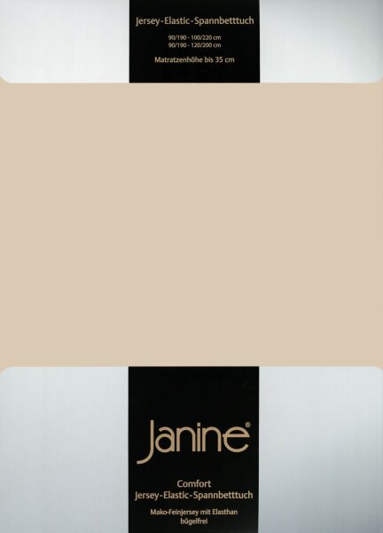 Janine Elastic-Jersey, 95% Baumwolle, 5% Elasthan Spannbettlaken SpB - 200x200 1 teilig  ELASTIC-JERSEY 5002-29-377 sand