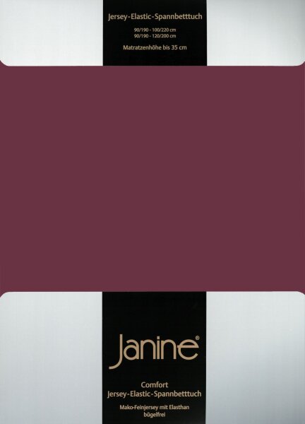 Janine Elastic-Jersey, 95% Baumwolle, 5% Elasthan Spannbettlaken SpB. 100x200 1 teilig  ELASTIC-JERSEY 5002-41-380 burgund