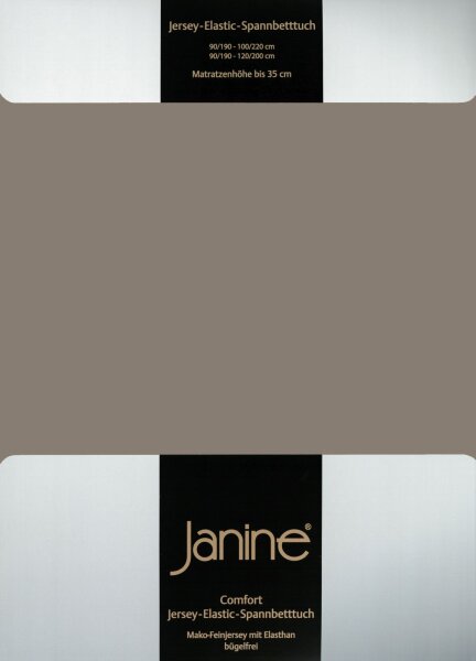 Janine Elastic-Jersey, 95% Baumwolle, 5% Elasthan Spannbettlaken SpB. 100x200 1 teilig  ELASTIC-JERSEY 5002-57-380 taupe