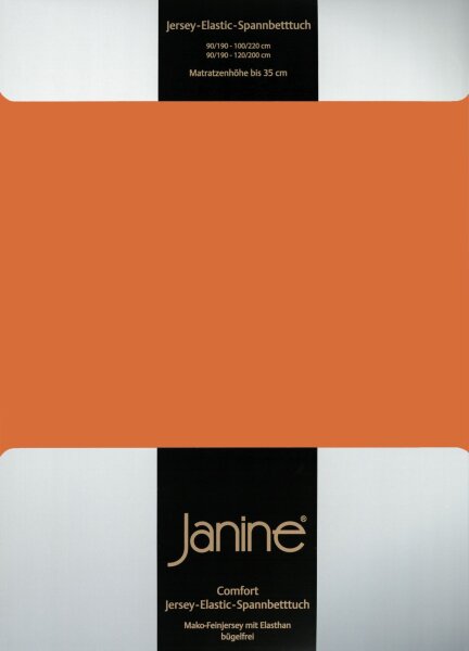 Janine Elastic-Jersey, 95% Baumwolle, 5% Elasthan Spannbettlaken SpB. 100x200 1 teilig  ELASTIC-JERSEY 5002-67-380 rost-orange