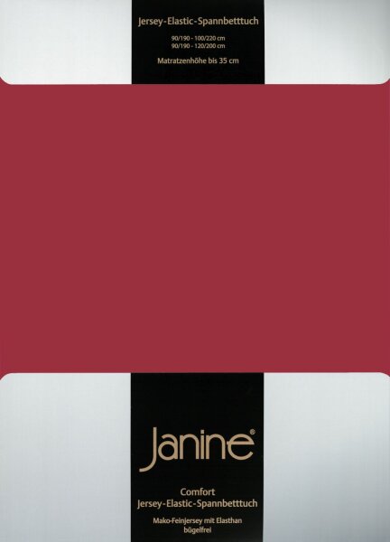 Janine Elastic-Jersey, 95% Baumwolle, 5% Elasthan Spannbettlaken SpB - 200x200 1 teilig  ELASTIC-JERSEY 5002-71-377 granat