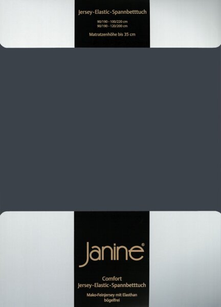Janine Elastic-Jersey, 95% Baumwolle, 5% Elasthan Spannbettlaken SpB - 200x200 1 teilig  ELASTIC-JERSEY 5002-78-377 titan