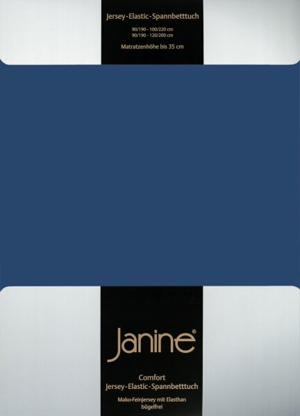 Janine Elastic-Jersey, 95% Baumwolle, 5% Elasthan Spannbettlaken SpB - 200x200 1 teilig  ELASTIC-JERSEY 5002-82-377 marine