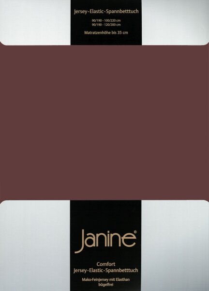 Janine Elastic-Jersey, 95% Baumwolle, 5% Elasthan Spannbettlaken SpB - 200x200 1 teilig  ELASTIC-JERSEY 5002-87-377 dunkelbraun