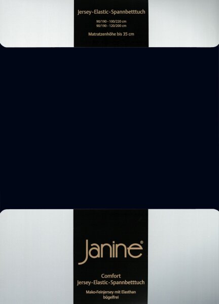 Janine Elastic-Jersey, 95% Baumwolle, 5% Elasthan Spannbettlaken SpB - 200x200 1 teilig  ELASTIC-JERSEY 5002-98-377 schwarz