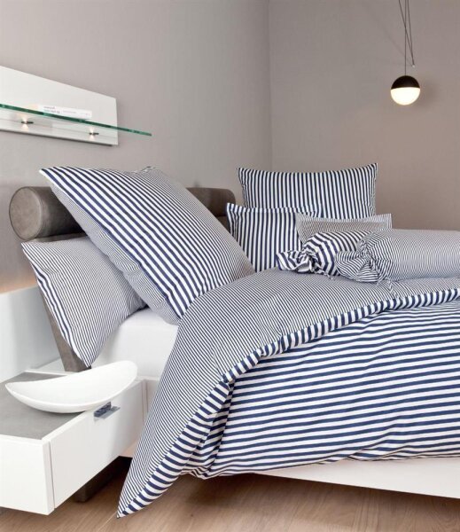 Janine Mako-Satin Bettwäsche 135X200,80x80 2 teilig  modernclassic 3912-12-500 dunkelblau