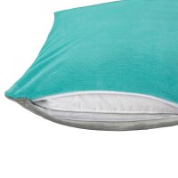 soma Microfaser Plüsch Wende Bettwäsche 4 teilig Bettbezug 135 x 200 cm Kopfkissenbezug 80 x 80 cm Cashmere Feeling Grau Türkis